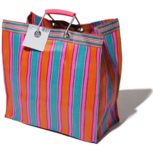 Recycled Plastic Stripe Bag - Square